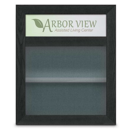 United Visual Products Outdoor Enclosed Combo Board, 42"x32", Brnz Frame/Burgundy & Ultramarine UVCB4232ODBZ-BURGUN-ULTMAR